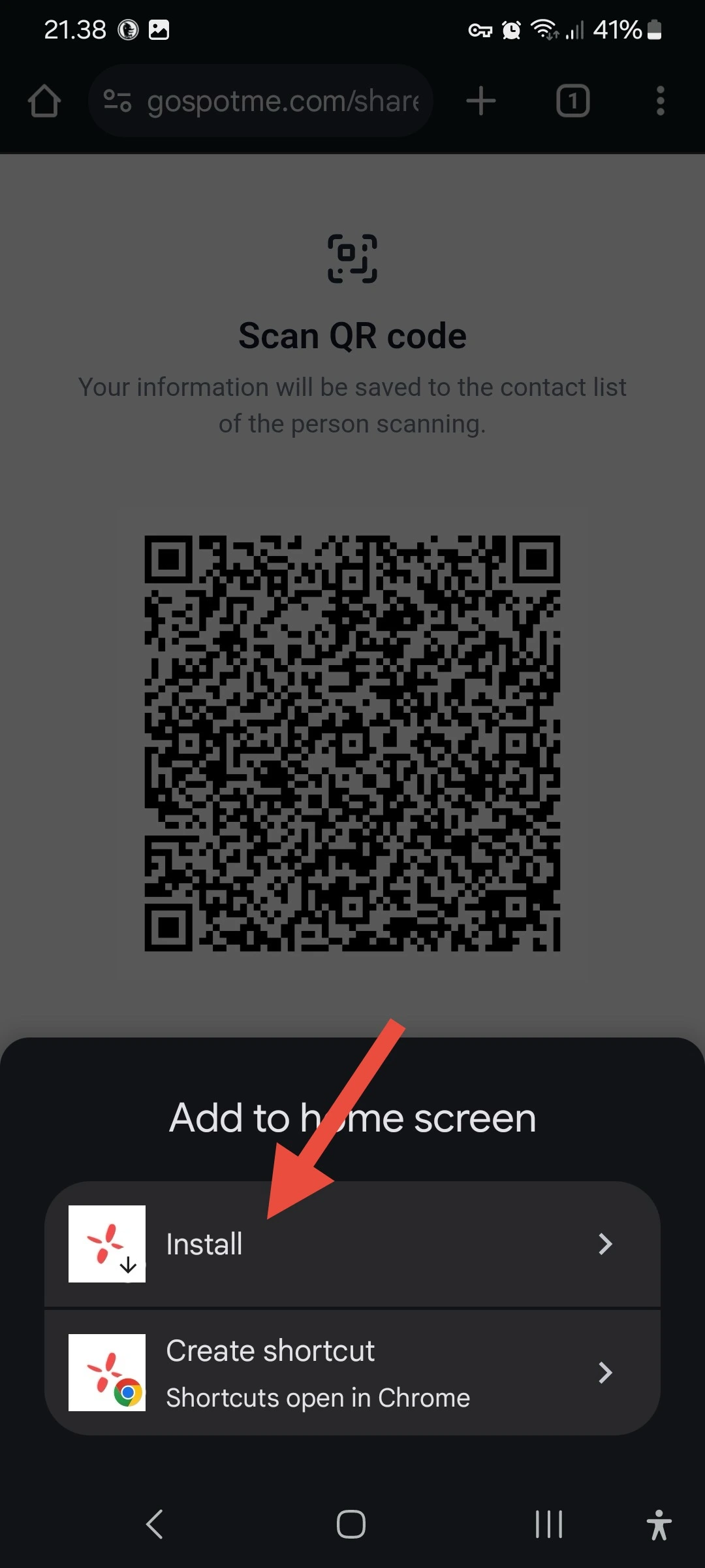 Tap Install